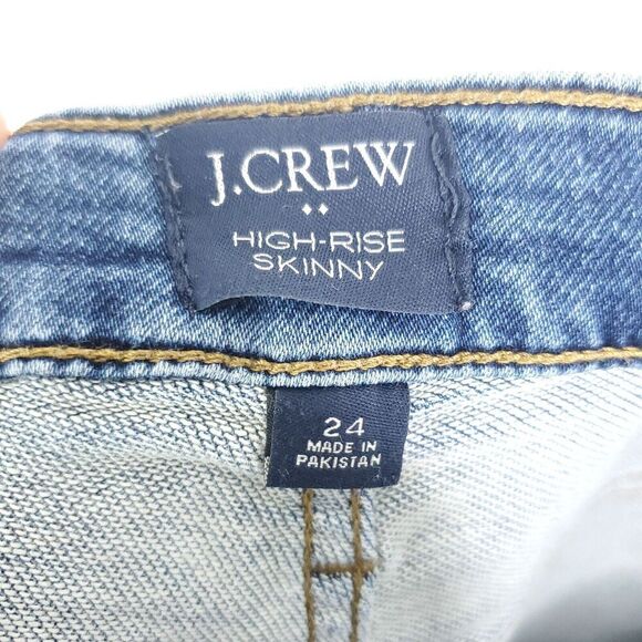 J Crew Jeans Womens 24 High Rise Skinny Medium Wash Ankle Stretch Modest Office - Picture 7 of 10